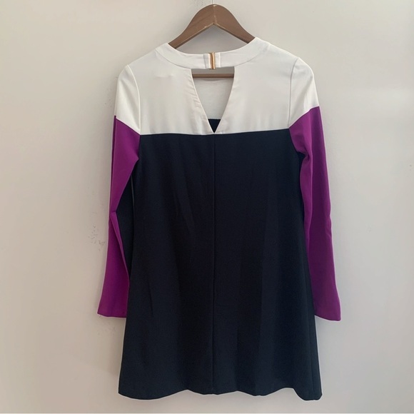 Hutch Devon Color Block Dress Small Black White Purple Anthropologie - Picture 4 of 8